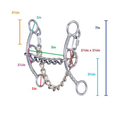 Image showing  3-1/2 in. Shank Sweet Iron Chain Mouth Short Shank Gag Snaffle Bit