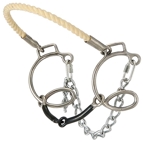 Tough-1 2 pc. Cheek Sweet Iron Snaffle Bit with Rope Nose, 6 in. Cheek