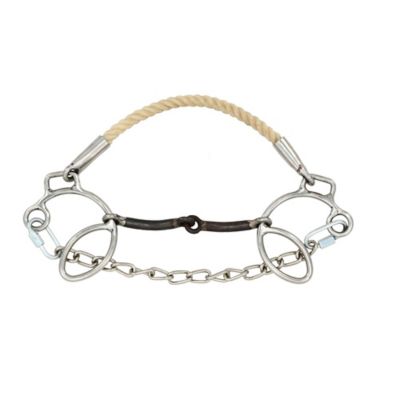 Image showing  3-1/2 in. Cheek Sweet Iron Snaffle Bit with Rope Nose, 6 in. Cheek, 2 pc.