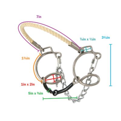 Image showing  3-1/2 in. Cheek Sweet Iron Snaffle Bit with Rope Nose, 6 in. Cheek, 2 pc.