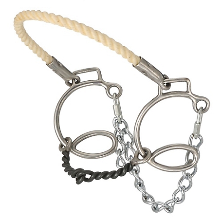 Tough-1 2 pc. Twisted Sweet Iron Snaffle Bit with Rope Nose, 6 in. Cheek