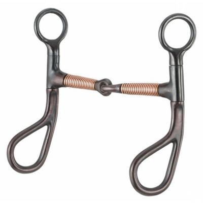 Tough-1 3.25 in. Shank Teardrop Wrapped Copper Snaffle Bit