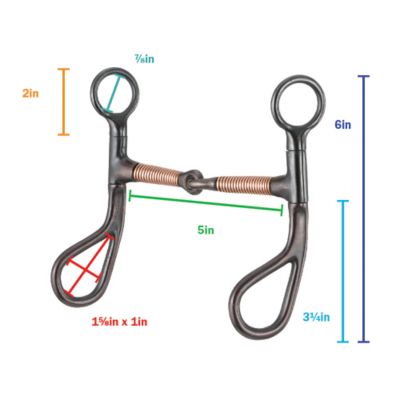Image showing  3-1/4 in. Shank Teardrop Wrapped Copper Snaffle Bit
