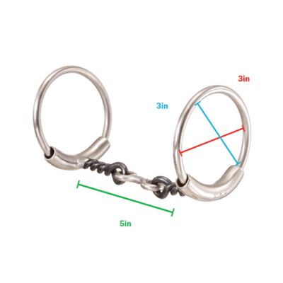 Image showing  3 in. 3 pc. No Pinch Loose Ring Snaffle Bit