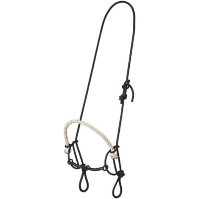 Tough-1 Rope Headstall with Rope Nose/Snaffle Gag Combo