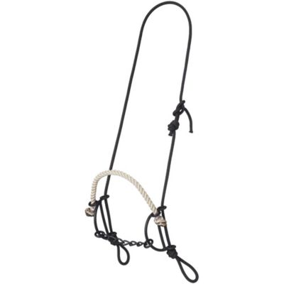 Tough-1 Rope Headstall with Rope Nose/Chain Gag Combo