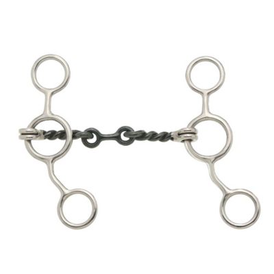 Tough-1 2.5 in. Shank Sweet Iron Jr. Cow Twisted Dogbone Snaffle Bit