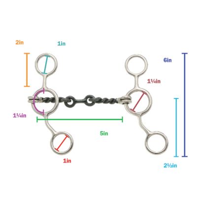 Image showing  2-1/2 in. Shank Sweet Iron Jr. Cow Twisted Dogbone Snaffle Bit