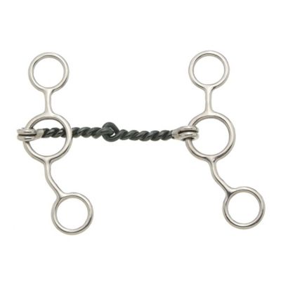 Tough-1 2-1/2 in. Shank Sweet Iron Jr. Cow Twisted Wire Snaffle Bit