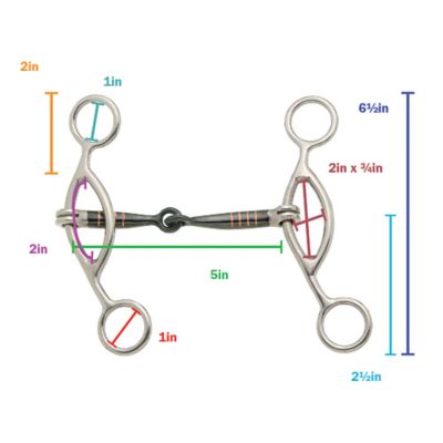 Image showing  2.5 in. Shank Sweet Iron Gag Snaffle Bit
