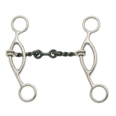 Tough-1 2.5 in. Shank Sweet Iron Twisted Wire Dogbone Snaffle Bit
