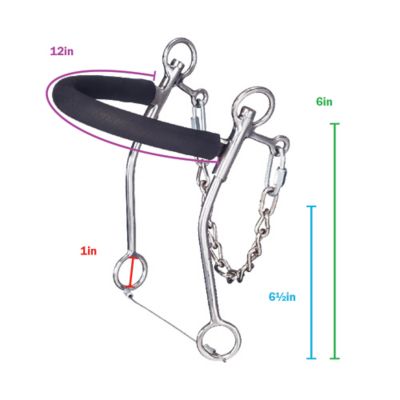Image showing  Rubber Nose Stainless Steel Hackamore with Rubber Tubing