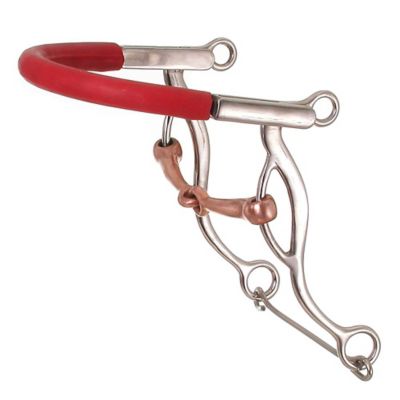 Tough-1 4-1/4 in. Shank Copper Gag Snaffle with Rubber Nose