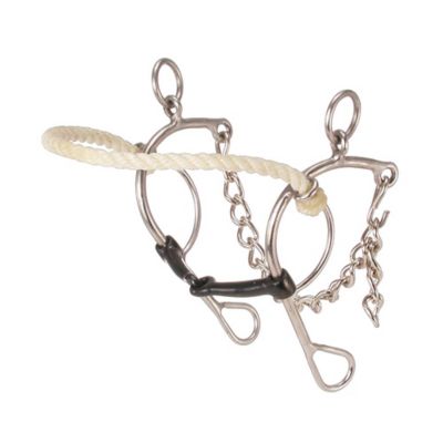 Tough1 Sweet Iron Gag Snaffle with Rope Nose