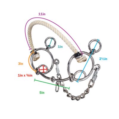 Image showing  3 in. Slide Combination Bit with Rope Nose and Snaffle Mouth