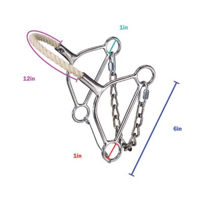 Image showing  Rope Nose Stainless Steel Beetle Hackamore