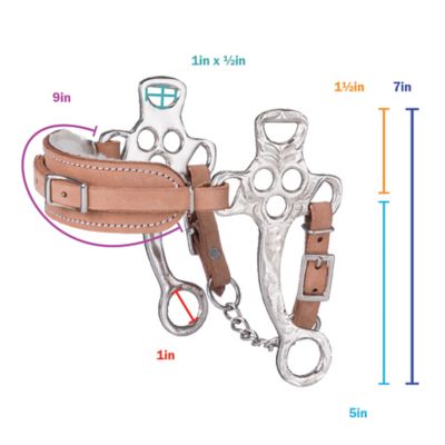 Image showing  Fleece-Lined Nose Engraved Silver Hackamore