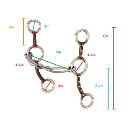 Image showing  2-1/2 in. Shank Antique Brown Snaffle Bit with Dots