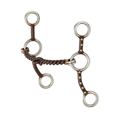 Tough-1 2-1/2 in. Shank Antique Brown Twisted Wire Snaffle Bit