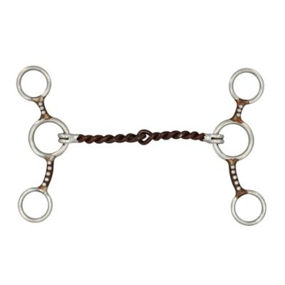 Image showing  2-1/2 in. Shank Antique Brown Twisted Wire Snaffle Bit