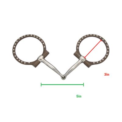Image showing  Antique Brown Offset Dee Snaffle Bit with Dots