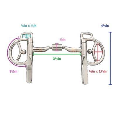 Image showing  Miniature Low Port Roller Mouth Half-Cheek Correction Bit, 3.5 in. Mouthpiece