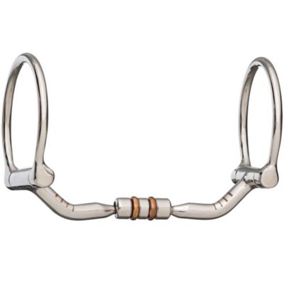 Image showing  3-Piece Offset Dee Tongue Relief Stainless Snaffle