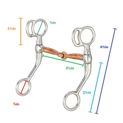 Image showing  2.75 in. Tom Thumb Bit with Copper Mouth for Miniature Horse, 3.5