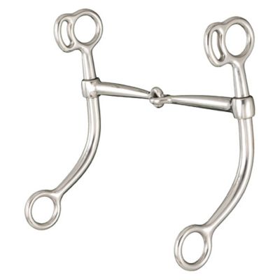 Tough-1 4 in. Shank Stainless Steel Long Shank Snaffle Bit