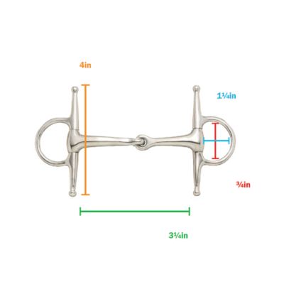 Image showing  Miniature Full-Cheek Snaffle Bit, 3.5 in. Mouthpiece