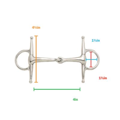 Image showing  Miniature Full-Cheek Snaffle Bit, 4 in. Mouthpiece