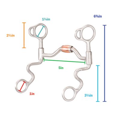 Image showing  3-1/4 in. Shank Stainless Steel Copper Roller Gag Mouth Bit