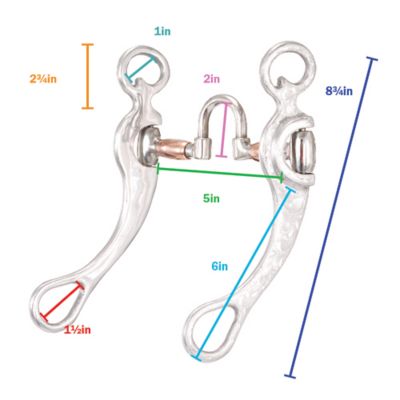 Image showing  5 in. Shank Engraved Aluminum Copper Correction Mouth Bit