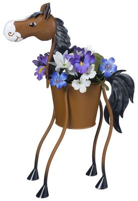 Image showing  Metal Horse Planter, 16 in. x 23 in.