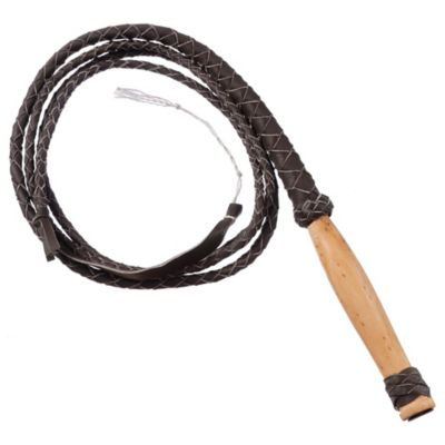 Tough-1 Swivel Handle Hand-Braided Bull Whip, Black, 8 ft.