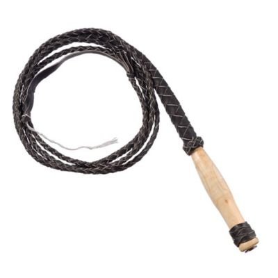 Tough-1 Swivel Handle Hand-Braided Bull Whip, Black, 10 ft.