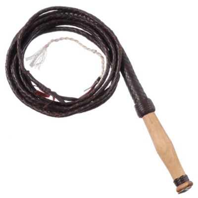 Tough-1 Swivel Handle Hand-Braided Bull Whip, Black, 12 ft.