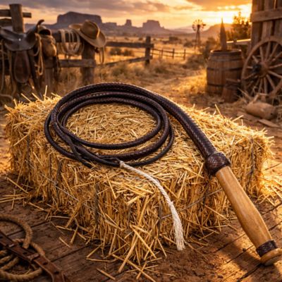 Image showing  Braided Bull Whip, Brown, 2-1/4 in. x 6 ft., 6 ft.