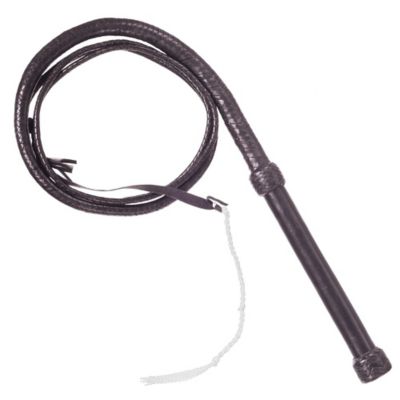 Tough1 Deluxe Braided Bull Whip, Black, 2-1/2 in. x 8 ft., Brown