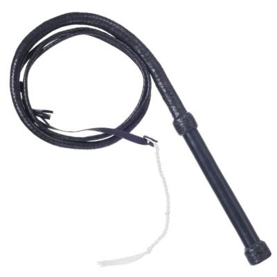 Tough1 Deluxe Braided Bull Whip, Brown, 2-1/2 in. x 10 ft., Black