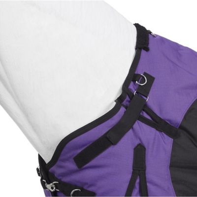 Image showing  250g/1200D Poly Waterproof Horse Turnout Blanket with Belly Wrap and Snuggit Neck