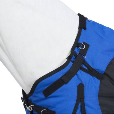 Image showing  250g/1200D Poly Waterproof Horse Turnout Blanket with Belly Wrap and Snuggit Neck