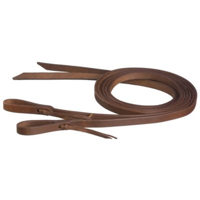 Tough1 Harness Leather Split Reins with Waterloop Tie Ends