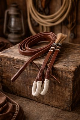 Image showing  Rawhide Braided Split Reins