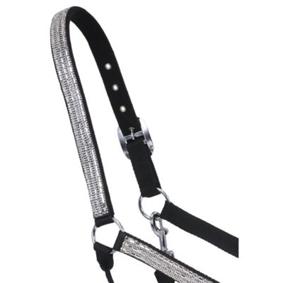 Image showing Tough1 Adjustable Nylon Halter with Crystal Accents
