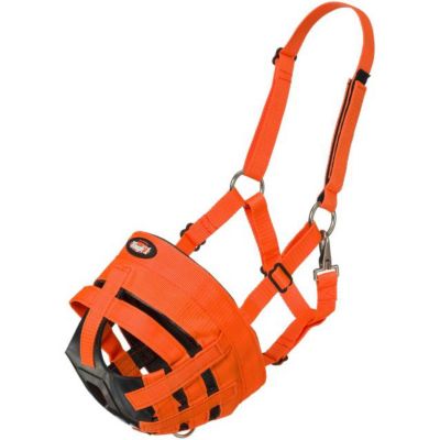 Image showing  Easy Breathe Grazing Horse Muzzle, Orange, Large Horse