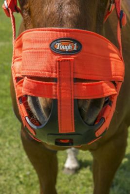 Image showing  Easy Breathe Grazing Horse Muzzle, Orange, Large Horse