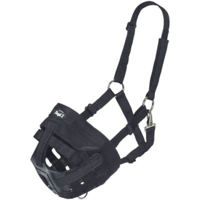 Tough-1 Easy Breathe Grazing Horse Muzzle, Black, Pony