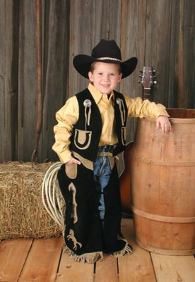 Image showing  Kids' Vest and Chap Set with Horses