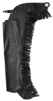 Image showing  Unisex Smooth Leather Chaps with Fringe
